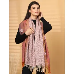 Mafadeny White & Maroon Regular Fit Printed Stole-picture-20