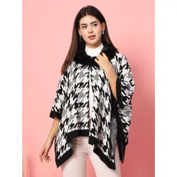 Mafadeny Women Chevron Printed Poncho-picture-28