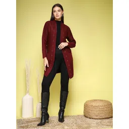 Mafadeny Women Embellished Longline Shrug-picture-23