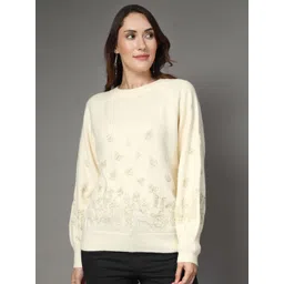 Mafadeny Women Embroidered Round Neck Pullover-picture-12
