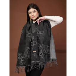 Mafadeny Women Floral Embroidered Small beads Stole-picture-21