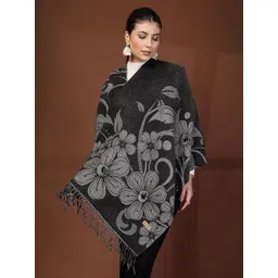 Mafadeny Women Floral Printed Bead-Embellished Stole-picture-12