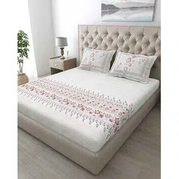 mafatlal 186 TC Floral Print King-Size Bedsheet with Pillow Covers-picture-32