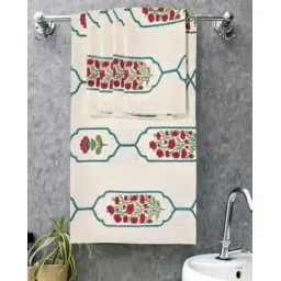 mafatlal Pack Of 5 Floral Print Bath & Hand Towel Set -picture-52