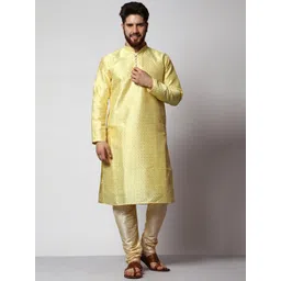 MAG Woven Design Mandarin Collar Kurta with Churidar-picture-11