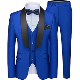 Men's 3 Piece Suit Slim Fit Solid One Button Party Wedding Tuxedo Suits Blazer Jacket Vest Pants Set-image-41