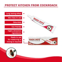 Magic Dots Cockroach Killer Gel Pack of 4 x 20g - Anti Cockroach Gel for Home Kitchen - Natural Herbal Ingredients - Effective Cockroach Gel for Pest Control - Convenient Gel Application image 3