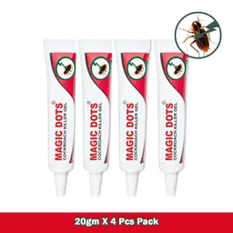Magic Dots Cockroach Killer Gel Pack of 4 x 20g - Anti Cockroach Gel for Home Kitchen - Natural Herbal Ingredients - Effective Cockroach Gel for Pest Control - Convenient Gel Application image 2