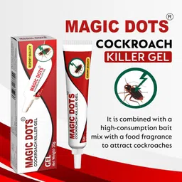 Magic Dots Cockroach Killer Gel Pack of 4 x 20g - Anti Cockroach Gel for Home Kitchen - Natural Herbal Ingredients - Effective Cockroach Gel for Pest Control - Convenient Gel Application image 5