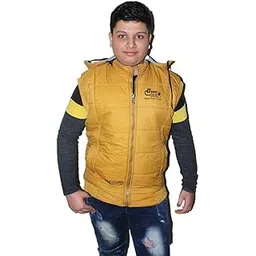magic Men's & Boy's Reversible Sleeveless Hooded Jacket (Yellow)-picture-36