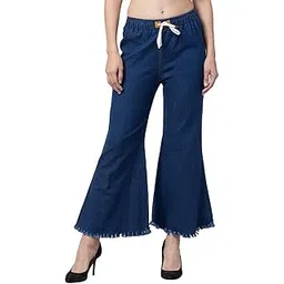 magic Women's & Girls Regular Fit Jeans Casual Denim Palazzo Style Side Desgin (Light-picture-39