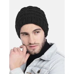 Magic Needles Men Black Handmade Beanie-picture-21