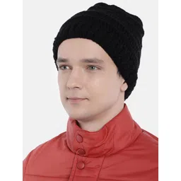 Magic Needles Men Black Woollen Crochet Beanie-picture-26