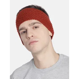 Magic Needles Men Brick Red Self-Design Knitted Bandana Woollen Headband-picture-32