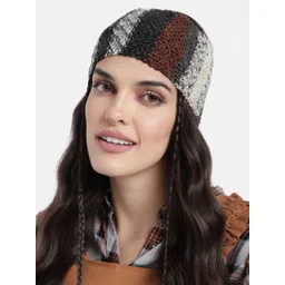 Magic Needles Unisex Black & Brown Handmade Woolen Headband-picture-40