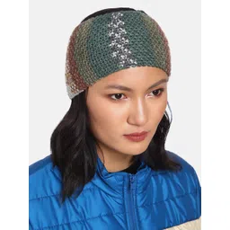 Magic Needles Unisex Green & Brown Handmade Woolen Headband-picture-32