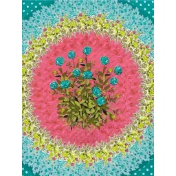 MAGICAL Green Floral Printed 104 TC Cotton Queen Bedsheet Set image 2