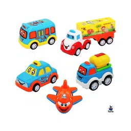 Magicwand Plastic Pack of 5 Unbreakable Friction Based Automobiles Toy Set Multi-Colored-picture-14