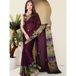 MAGNEITTA Floral Pure Chiffon Designer Saree-picture-12