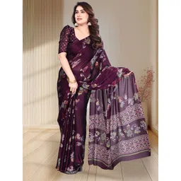 MAGNEITTA FloralPrinted Pure Chiffon Saree-picture-26