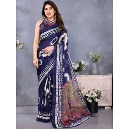 MAGNEITTA Tie & Dye Printed Pure Chiffon Bandhani Saree-picture-29