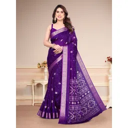 MAGNEITTA Women Bandhani Printed Silk Blend Saree-picture-30