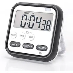 Magnetic Multi-Function Timer Clock with Large LCD Digital Display, Flashing Light, Dual-Purpose Time Management Clock Stopwatch Timer Study Kitchen, Magnetic Retractable Stand, Loud Alarm (Black)-image-22