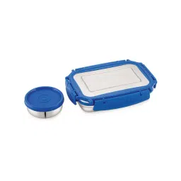 Magnus Bolt Deluxe Blue Stainless Steel Lunch Box With Chocolate Container-picture-39