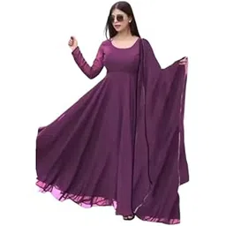 mahalaxmi fashion Women’s Solid Georgette Anarkali Gown with Dupatta_Mahalaxmi_Parent_12-picture-45