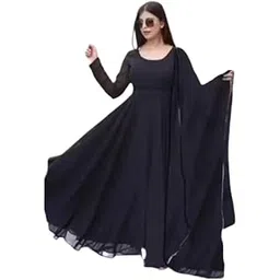 mahalaxmi fashion Women’s Solid Georgette Anarkali Gown with Dupatta_Mahalaxmi_Parent_12-picture-15