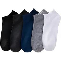 mahantnishth Premium Plain Ankle Length Socks for Men & Women | Unisex Low Cut Socks in Soft Pure Cotton Fabric | Stretchable, Breathable & Comfortable DailyWear Sock| Pack of 5 (Free Size)-picture-54