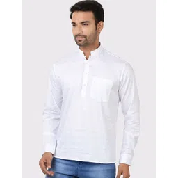 Maharaja Band Collar Long Sleeves Cotton Straight Kurta-picture-29