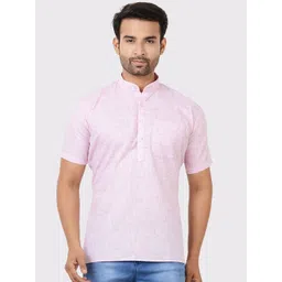 Maharaja Band Collar Short Sleeves Cotton Straight Kurta-picture-38