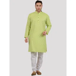 Maharaja Ethnic Motif Woven Design Regular Straight Kurta with Pyjamas-picture-35