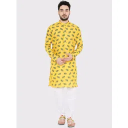 Maharaja Ethnic Motifs Printed Mandarin Collar Straight Kurta-picture-42