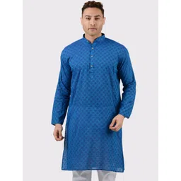 Maharaja Ethnic Motifs Woven Design Straight Pure Cotton Kurta-picture-38