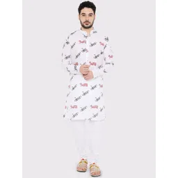 Maharaja Ganpati Bappa Morya Printed Mandarin Collar Straight Kurta-picture-29