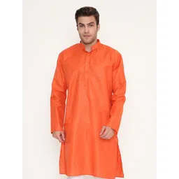 Maharaja Geometric Woven Design Mandarin Collar Straight Kurta-picture-15