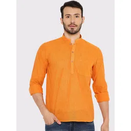 Maharaja Mandarin Collar Cotton Short Kurta-picture-18