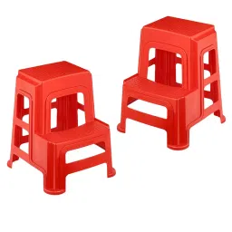 Maharaja Plastic Step Stool For Kitchen, Bathroom, Bedroom, Living Room, Dining Room Red, Everest_Red-PK2 (Set of 2)-picture-29