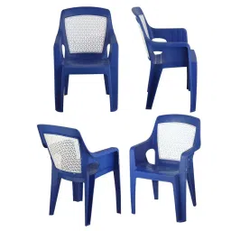 Maharaja SAFARI-114 Plastic Chair White & Blue (Set of 4)-picture-18