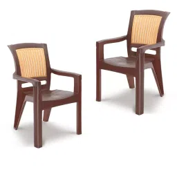 Maharaja Singham 104 Plastic Chair Brown & Beige (Set of 2)-picture-40