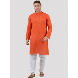 Maharaja Woven Design Regular Pure Cotton Kurta With Pyjamas-picture-26