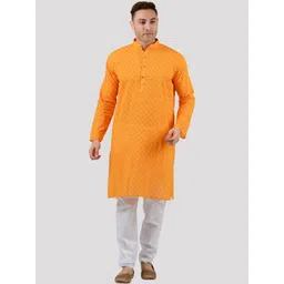 Maharaja Woven Design Regular Pure Cotton Kurta With Pyjamas-picture-25