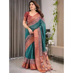 MAHARANI COUTURE Geometric Printed Woven Design Pure Cotton Saree-picture-20