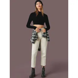 maheshvi Casual Regular Sleeves Solid Women Black Top image 3