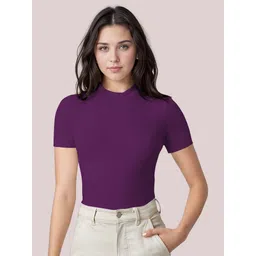 maheshvi Casual Regular Sleeves Solid Women Purple Top-picture-24