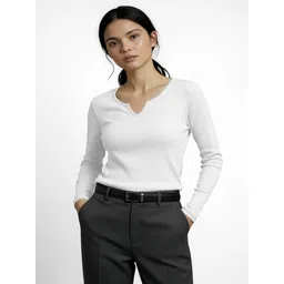 maheshvi Casual Regular Sleeves Solid Women White Top-picture-15