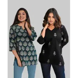 maheshvi Women Pack of 2 Floral Print Straight Kurtas-picture-45