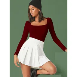 Maheshvi Women Square Neck Long Sleeves Fitted Top-picture-19